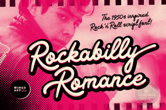 Rockabilly Romance: A Rebellious Script Font for Vintage Designs