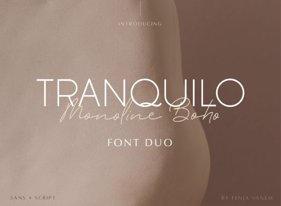 Tranquilo Monoline Boho: A Font Duo of Refined Elegance